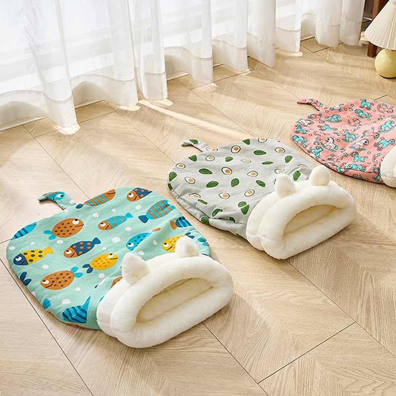 Cuib pentru pisici, căldură de iarnă, design semiînchis, material: pânză, pentru pisici