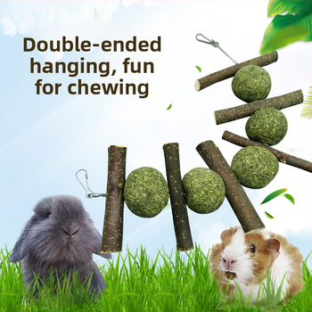 Rohi pall köiega ja õunapuu oksaga närimiseks – väikelemmikloomadele mõeldud mänguasja • Kuivtoit • 100 g • 1 pakk • Päritolu: Anhui • Bränd: Radish Valley