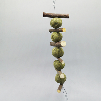 Гризеща играчка за малки животни: тревна топка с ябълков клон на окачване • Суха храна • 100 g • 1 пакет • Произход: Anhui • Марка: Radish Valley