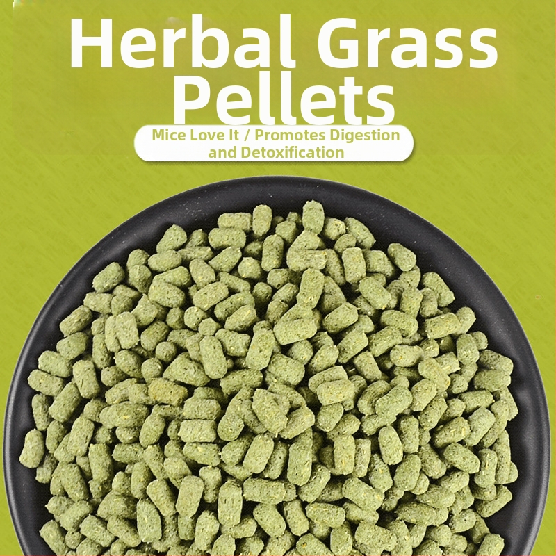 Džiovinta pašara jauniesiems triušiams ir jūrų kiaulytėms — lucernos granulės, 150 g, prekės ženklas Running around