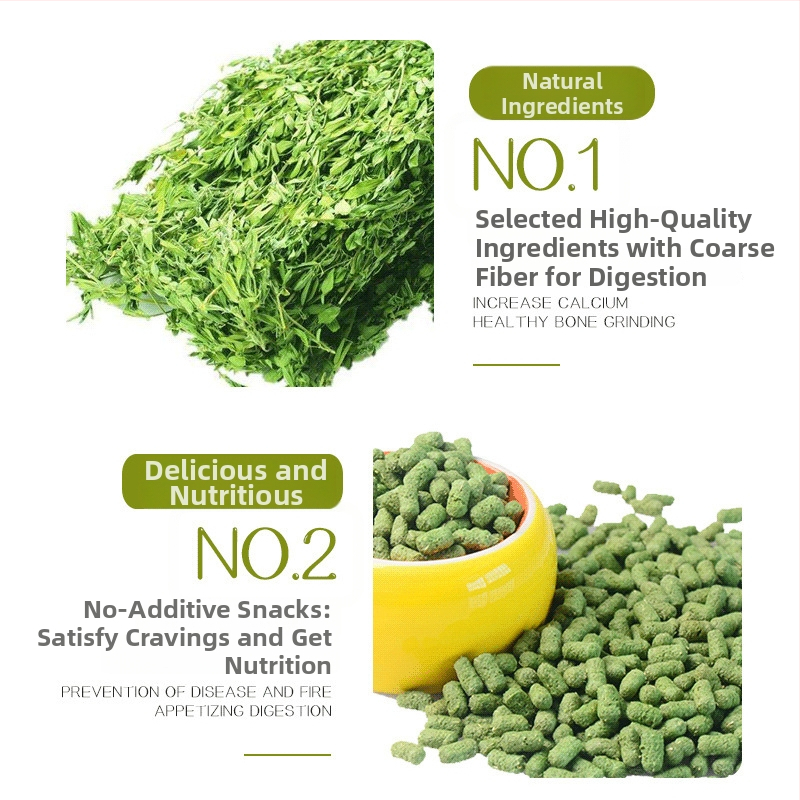 Sausa barība jaunajiem trušiem un guineju cūkām — lucernas peletes, 150 g, zīmols Running around