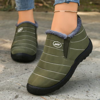 Papuci de casă casual unisex, iarnă – calzi și groși, cu izolație; partea superioară din material tip umbrelă, talpă PU