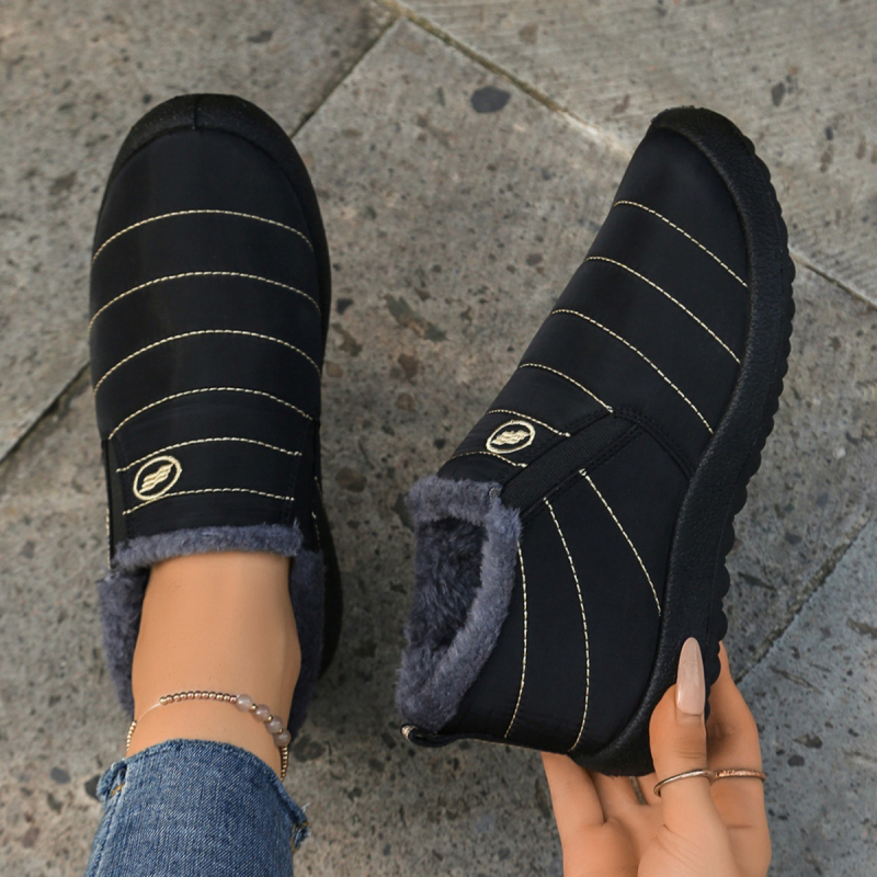 Papuci de casă casual unisex, iarnă – calzi și groși, cu izolație; partea superioară din material tip umbrelă, talpă PU