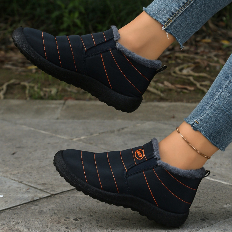 Papuci de casă casual unisex, iarnă – calzi și groși, cu izolație; partea superioară din material tip umbrelă, talpă PU