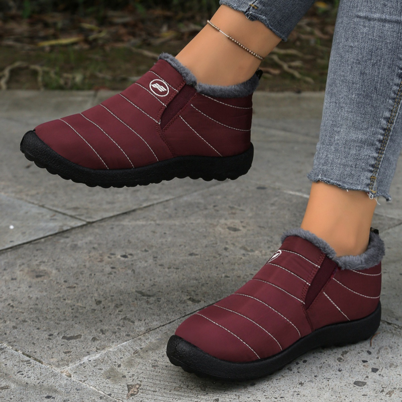 Papuci de casă casual unisex, iarnă – calzi și groși, cu izolație; partea superioară din material tip umbrelă, talpă PU