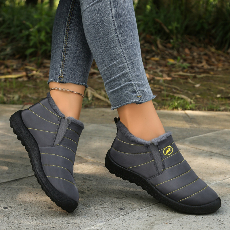 Papuci de casă casual unisex, iarnă – calzi și groși, cu izolație; partea superioară din material tip umbrelă, talpă PU