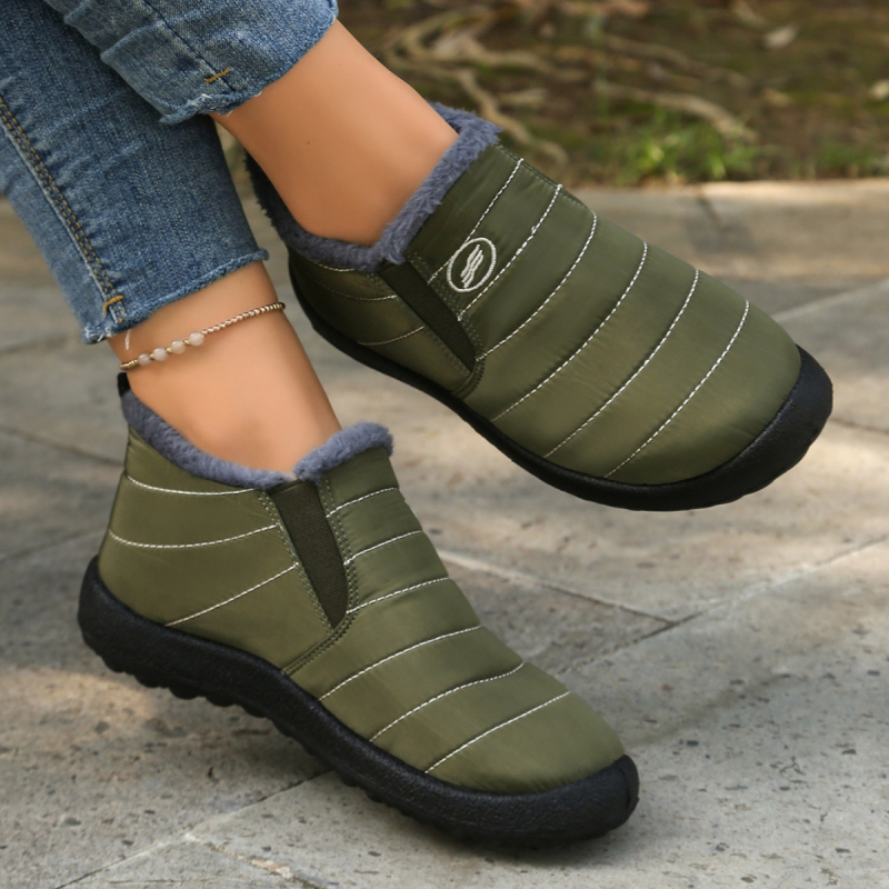 Papuci de casă casual unisex, iarnă – calzi și groși, cu izolație; partea superioară din material tip umbrelă, talpă PU