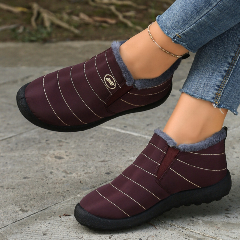 Papuci de casă casual unisex, iarnă – calzi și groși, cu izolație; partea superioară din material tip umbrelă, talpă PU