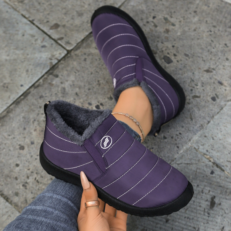 Papuci de casă casual unisex, iarnă – calzi și groși, cu izolație; partea superioară din material tip umbrelă, talpă PU