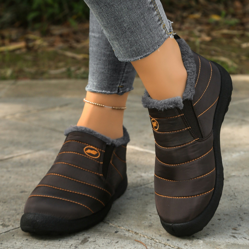 Papuci de casă casual unisex, iarnă – calzi și groși, cu izolație; partea superioară din material tip umbrelă, talpă PU