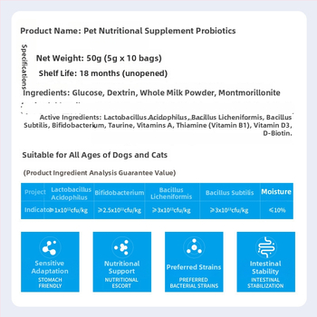 Desai bao Probiotice pentru câini și pisici — Produs pentru sănătatea animalelor de companie, Supliment nutrițional general, Ambalaj 1200 de bucăți