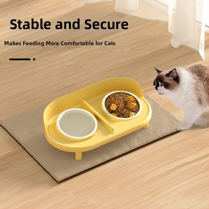 Berigi Keramická sada pre mačku s dvojitými misami na jedlo a vodu, proti prevráteniu