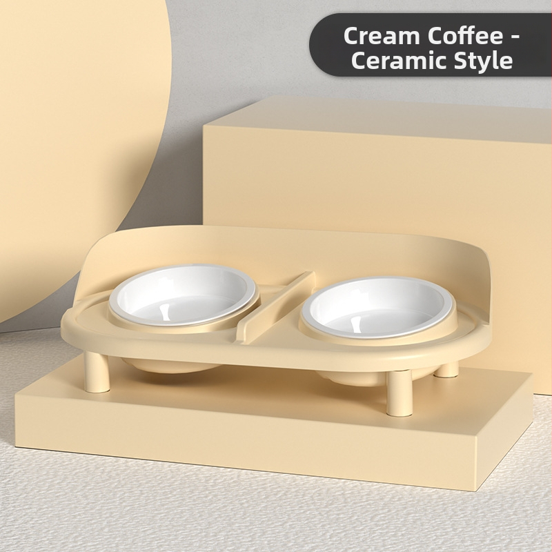 Berigi Keramická sada pre mačku s dvojitými misami na jedlo a vodu, proti prevráteniu