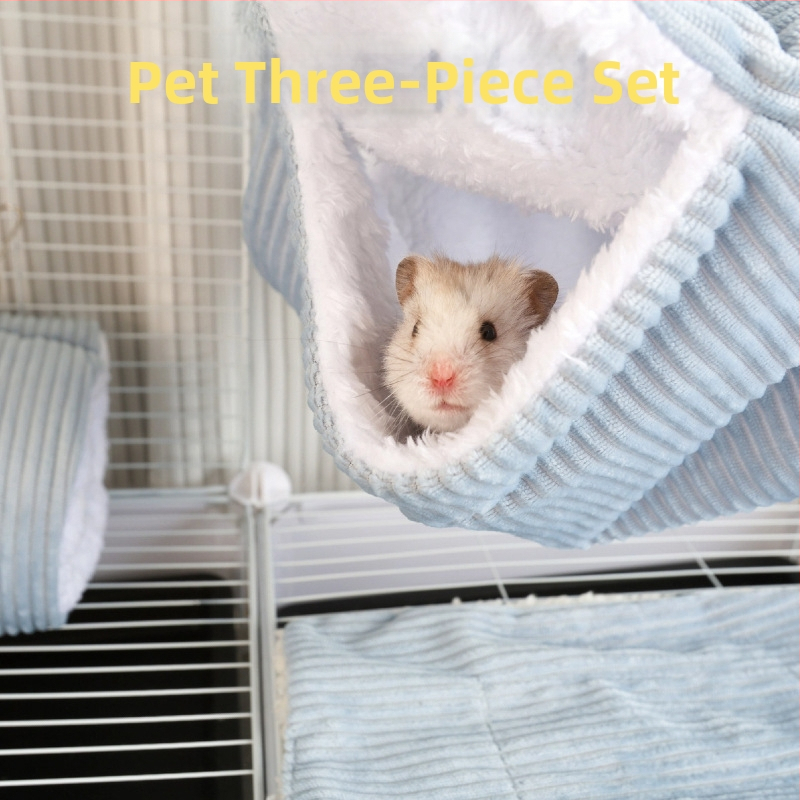 Tunelové hniezdo pre hamstera s dvojvrstvovým textilným hamakom, materiál: textília, pôvod: Anhui, vhodné pre hamstera