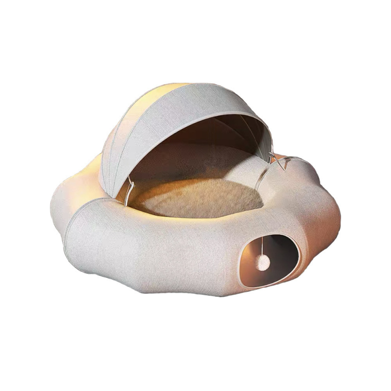 Drevené mačacie hniezdo s tunelom a labyrintom