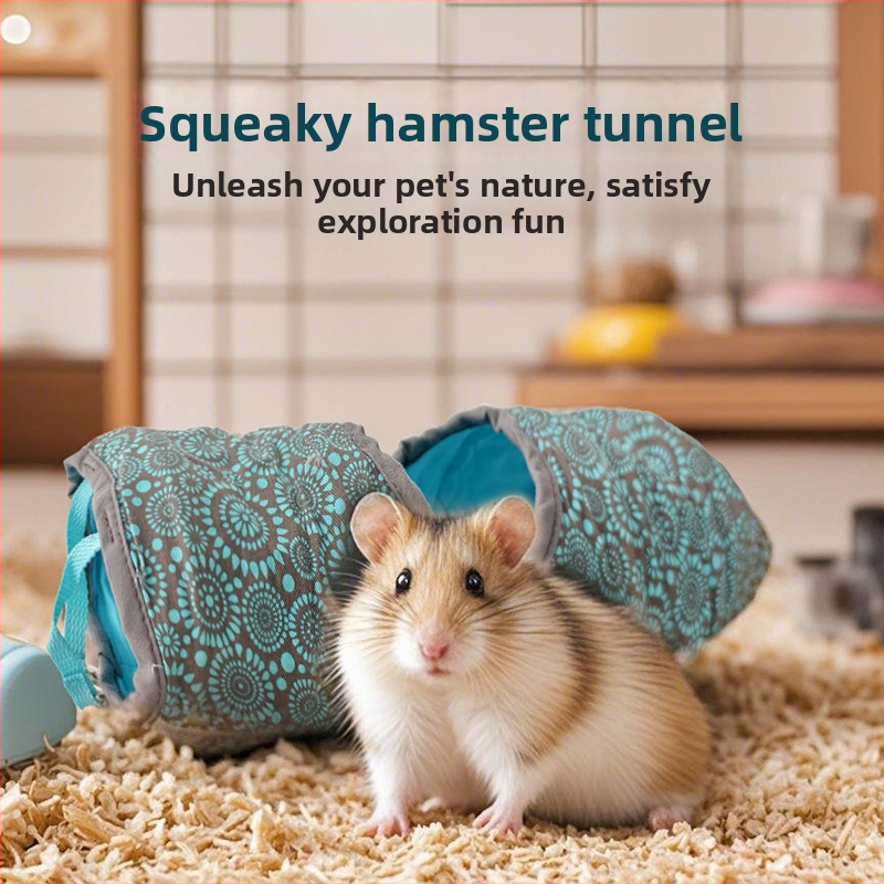 Tunel pre malé domáce zvieratá s hamsterským hamakom a plyšovým spacíkom – polyester, štyri ročné obdobia, pôvod Jiangsu