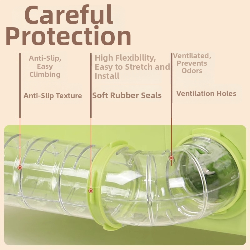 Akrüülist väline tunnel hamstritele, läbipaistev labürint