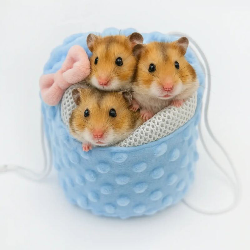 Sac pentru hamster cu plasă respirabilă și șnur, cu funda, portabil, pentru utilizare în interior și exterior (Material: fleece; Formă: ovală; Funcție: Portabil, Ventilat; Potrivit pentru: hamster; Scenarii: interior și exterior)