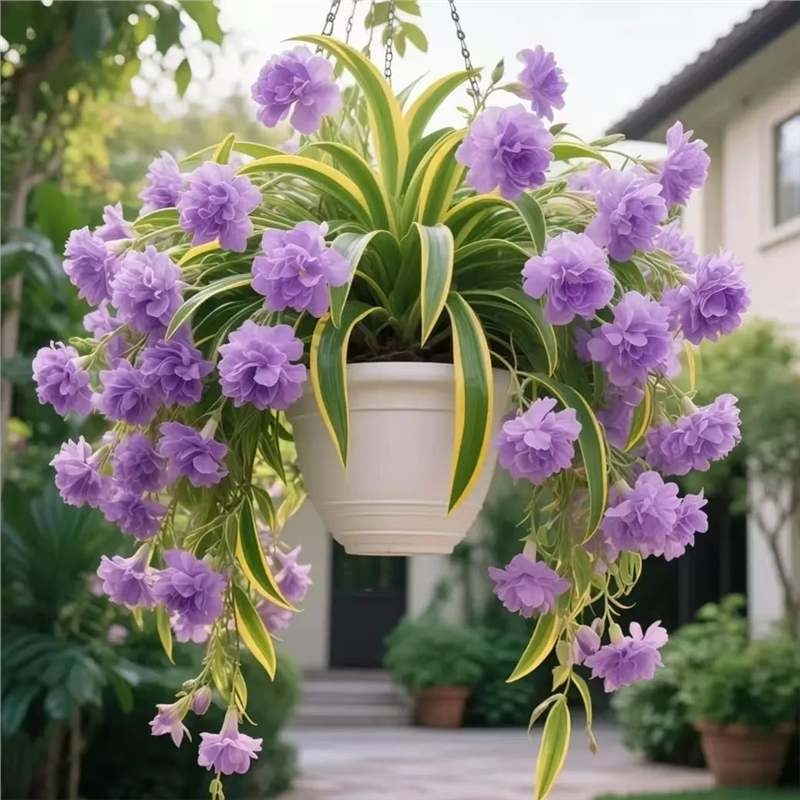 Хлорофитум в саксия – растение за вътрешно и външно ползване, цъфти през всички сезони и пречиства въздуха