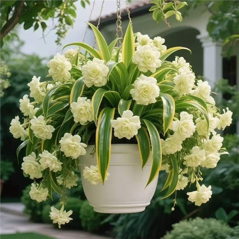 Хлорофитум в саксия – растение за вътрешно и външно ползване, цъфти през всички сезони и пречиства въздуха