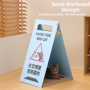 MAIZAI Puidust kassipesa – Tänavamärgi kujuline pesa kassidele