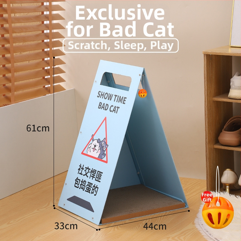 MAIZAI Puidust kassipesa – Tänavamärgi kujuline pesa kassidele