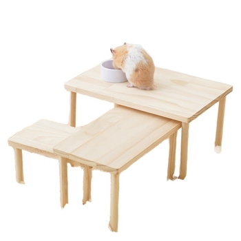 Χάμστερ ξύλινη πλατφόρμα με σκάλα — σετ παιχνιδιών ανάβασης για κλουβί (Υλικό: ξύλο; Για χάμστερ; Περιλαμβάνει σκάλα και πλατφόρμα)