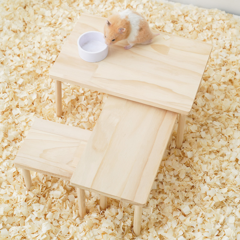 Χάμστερ ξύλινη πλατφόρμα με σκάλα — σετ παιχνιδιών ανάβασης για κλουβί (Υλικό: ξύλο; Για χάμστερ; Περιλαμβάνει σκάλα και πλατφόρμα)