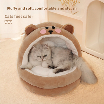 Poluzatvorená mačacia búdka z PP bavlny, všetky ročné obdobia, odnímateľná a prateľná