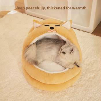 Poluzatvorená mačacia búdka z PP bavlny, všetky ročné obdobia, odnímateľná a prateľná