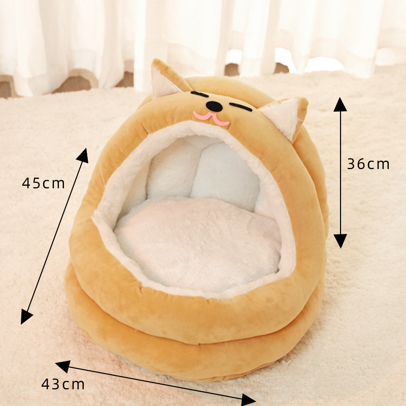 Poluzatvorená mačacia búdka z PP bavlny, všetky ročné obdobia, odnímateľná a prateľná