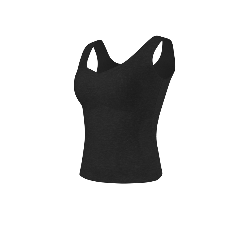 Γυναικείο ζεστό γιλέκο με ενσωματωμένο σουτιέν, διπλό στρώμα, V-σχήματος λαιμό, κουκούλα, μεταξιού μουριάς