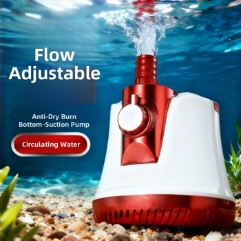 Потопяема помпа с долно засмукване, регулируем поток — за водно изпомпване, циркулация и засмукване на отпадъци, филтрация и почистване на аквариум