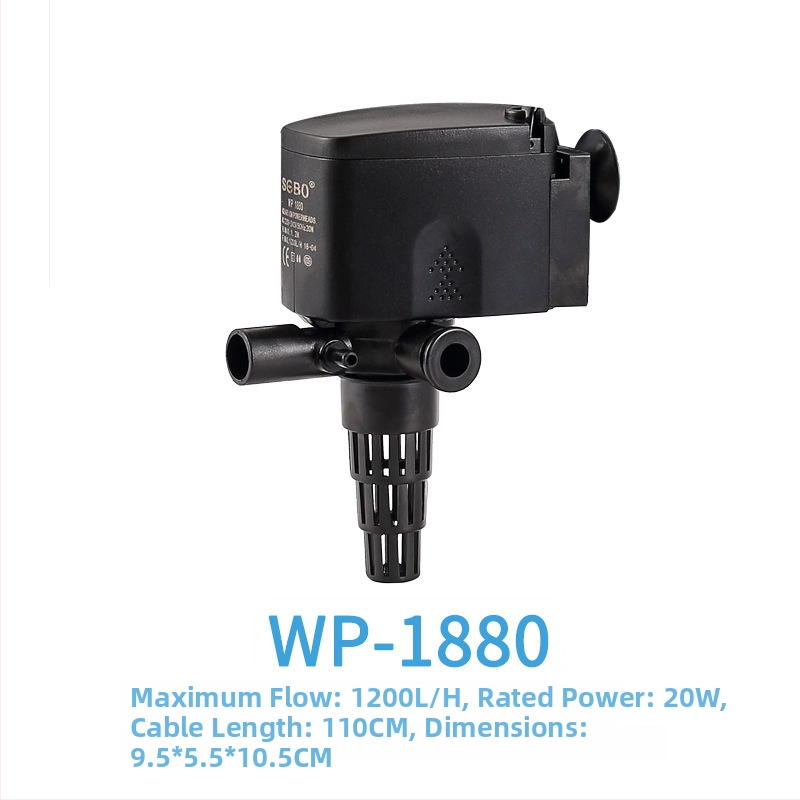 Plastinis potopinis siurblys akvariumui, filtracijai ir deguonies tiekimui