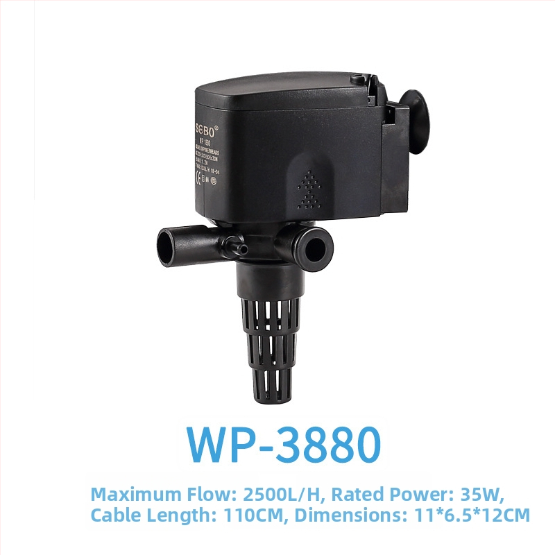 Plastinis potopinis siurblys akvariumui, filtracijai ir deguonies tiekimui