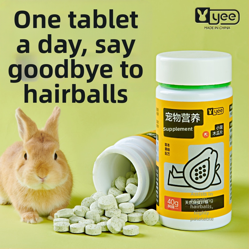 Yee sausa ėdalo triušiams, hamsters ir činčiloms — užkandis plaukų pašalinimui, 100 g