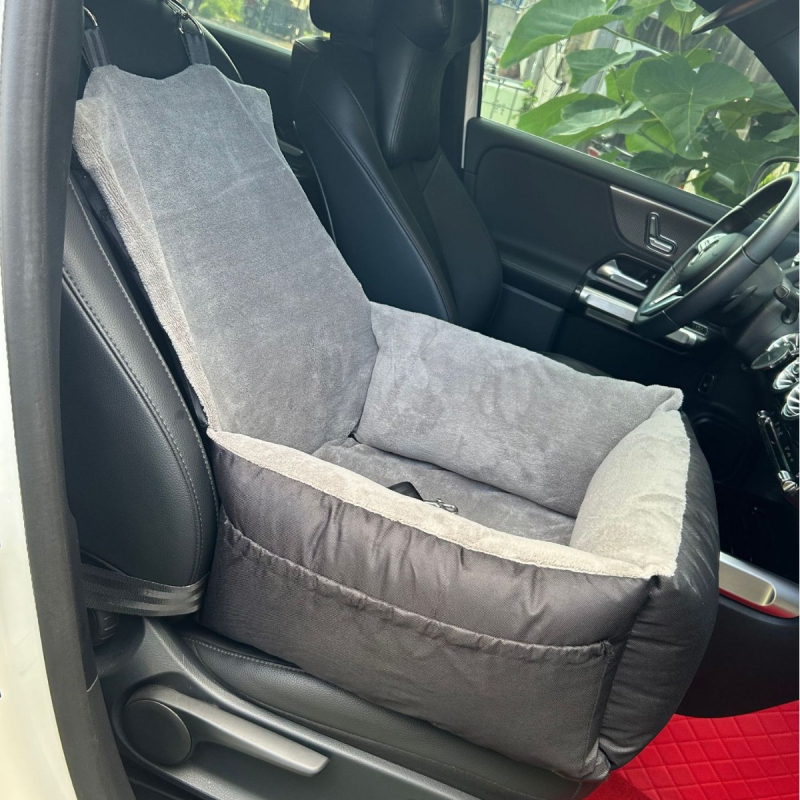 Pat pentru câine pentru scaunul din spate al mașinii – material Oxford, detașabil și lavabil, montaj ușor, cald și confortabil