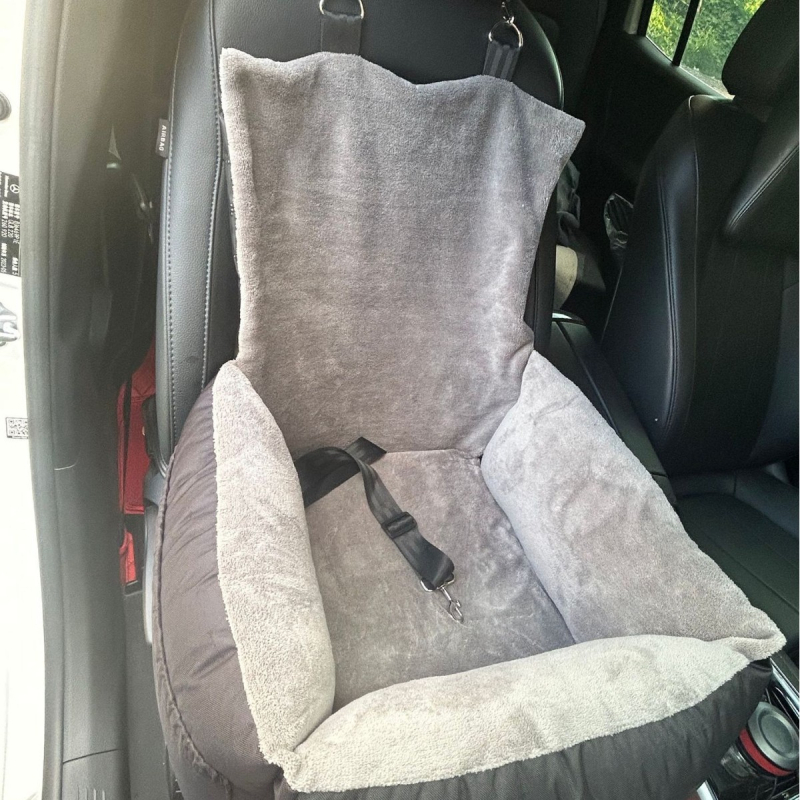 Pat pentru câine pentru scaunul din spate al mașinii – material Oxford, detașabil și lavabil, montaj ușor, cald și confortabil