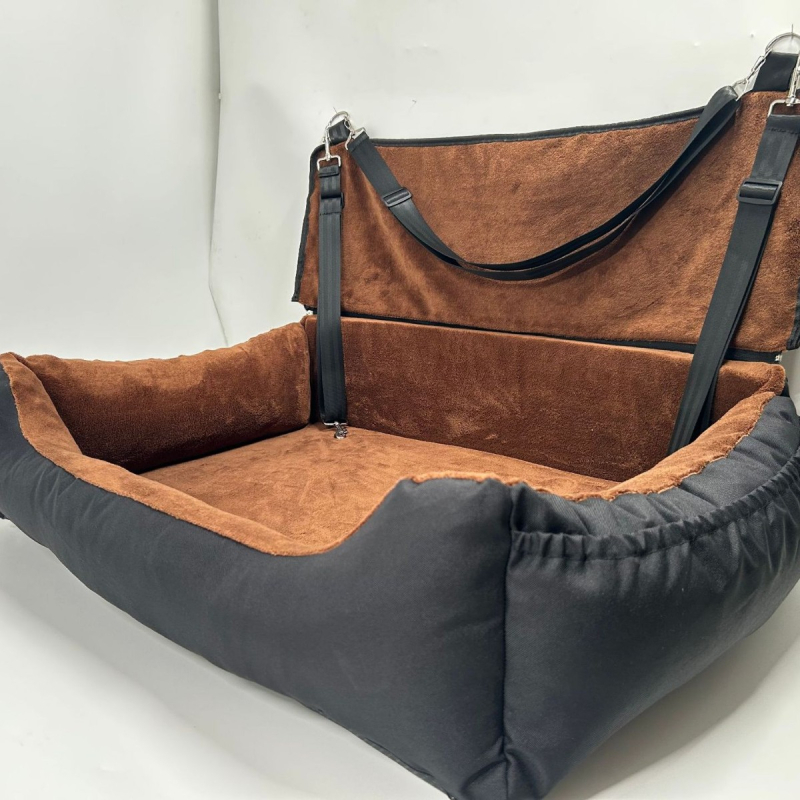 Pat pentru câine pentru scaunul din spate al mașinii – material Oxford, detașabil și lavabil, montaj ușor, cald și confortabil