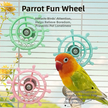 Papagoide mänguasi pöörleva platvormiga — plastikust, Hua Baishi kaubamärk, papagoidele