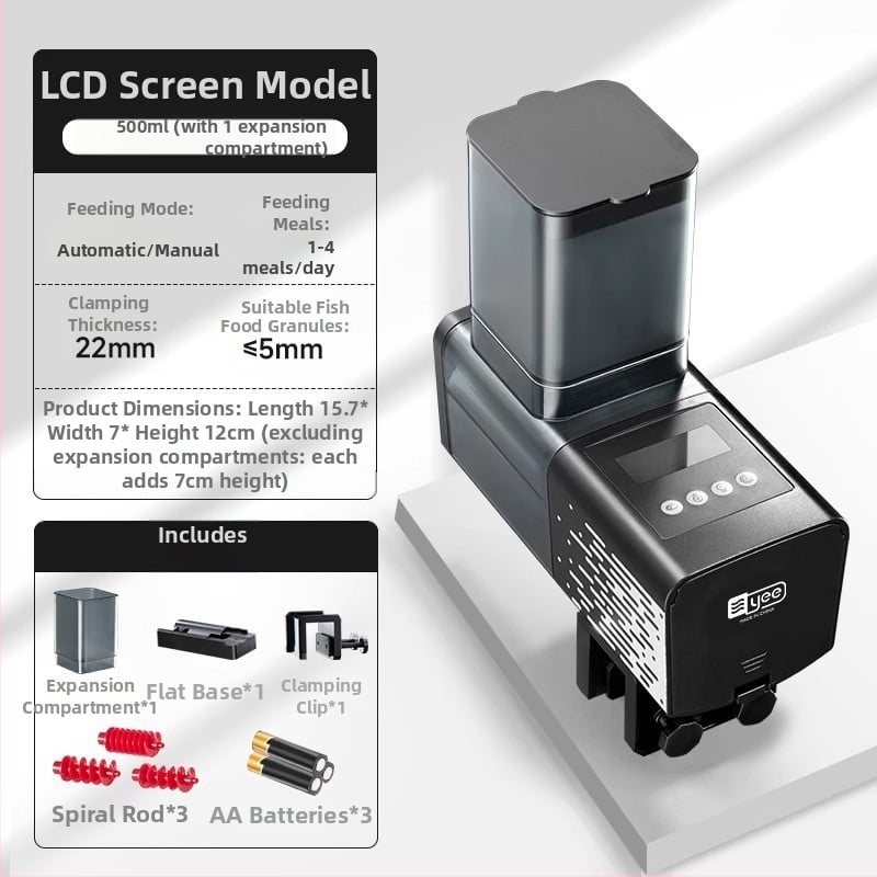 Automatinė akvariumo šėrimo įranga, Yee, plastmasė, išmanus laikmatis