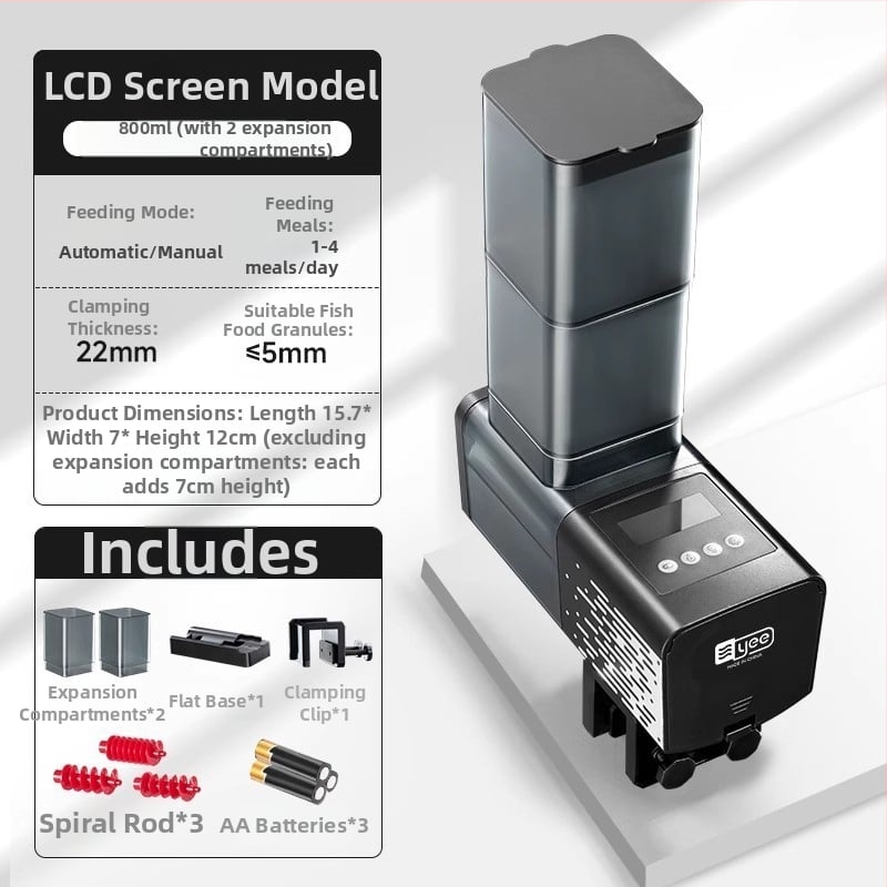 Automatinė akvariumo šėrimo įranga, Yee, plastmasė, išmanus laikmatis