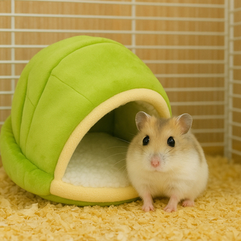 Cuib de hamster – ventilat și respirabil, pentru iarnă, formă ovală, material din pânză, pentru interior