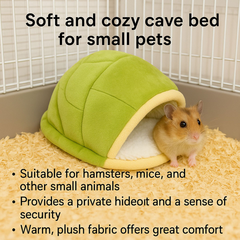 Cuib de hamster – ventilat și respirabil, pentru iarnă, formă ovală, material din pânză, pentru interior