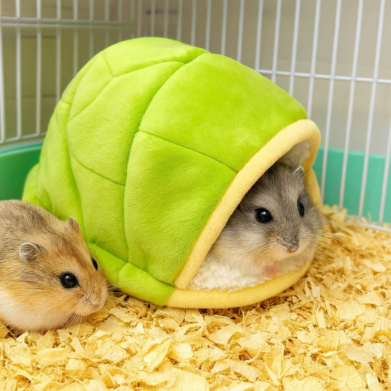 Cuib de hamster – ventilat și respirabil, pentru iarnă, formă ovală, material din pânză, pentru interior