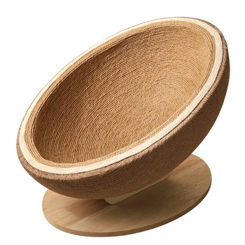 Σύστημα για γάτες: συνδυασμένη σανίδα γρατσουνίσματος και φωλιά, αναπνεύσιμη κατασκευή από πλάκα, για εσωτερική χρήση