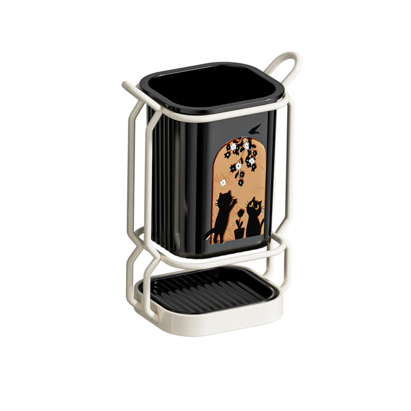 ABS medžiagos virtuvės įrankių laikiklis su drenažo dėže, modelis ACF1490, saugojimas ir drenažas, kilmė Kinija