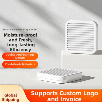 Gudrs mājdzīvnieku barotājs ar 2 žāvēšanas kastēm — mitrumizturīgs, svaiguma saglabāšana, pārtikas saskarē derīgs PP materiāls, piemērots suņiem un kaķiem
