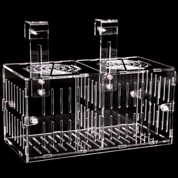 Акрилна кутия за инкубация в аквариум – многофункционална, изолиранa малки рибки и декоративни скариди, монтирана