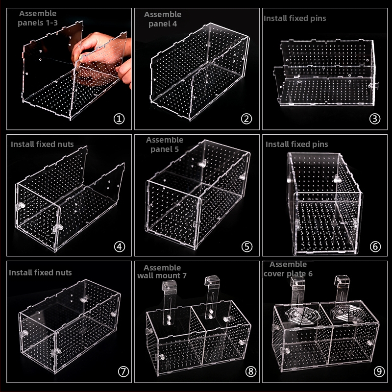 Akrilinė akvariumo inkubavimo dėžė – daugiafunkcinė, izoliuotos jaunosios žuvelės ir krevetės, surinkta